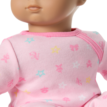 Bitty Baby® Doll #5 with dark-brown hair in Pastel Pink