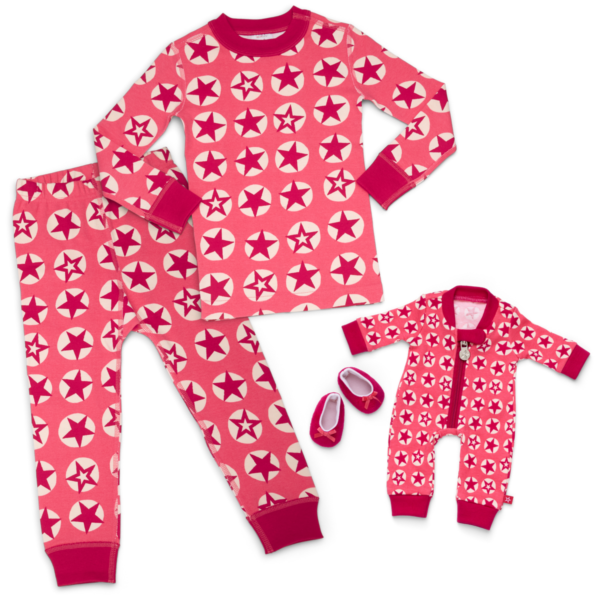 American Girl® x Hanna Andersson Berry Bright Stars Pajamas for Little Girls & Bitty Baby® Dolls