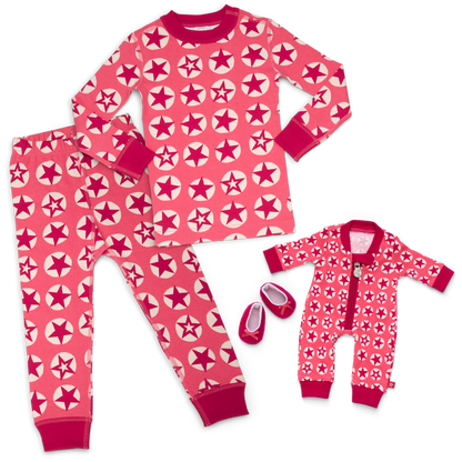 American Girl® x Hanna Andersson Berry Bright Stars Pajamas for Little Girls & Bitty Baby® Dolls