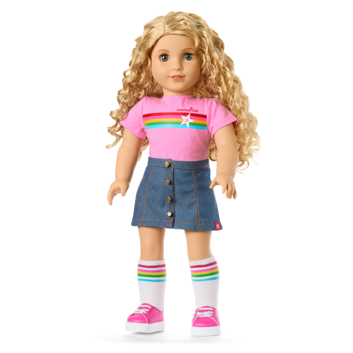 Truly Me™ 18-inch Doll #115 with curly blonde hair