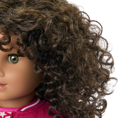 Truly Me™ 18-inch Doll #132 with curly dark-brown hair