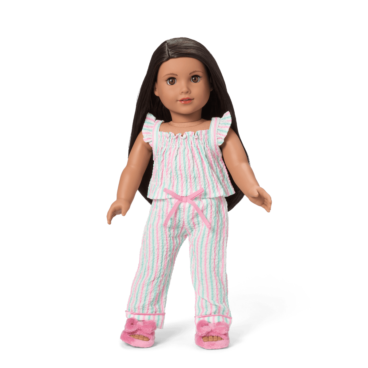 Raquel's™ Coastal Stripes Pajamas for 18-inch Dolls (Girl of the Year™ 2026)