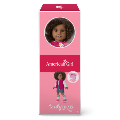 Truly Me™ 18-inch Doll #112 with curly dark-brown hair