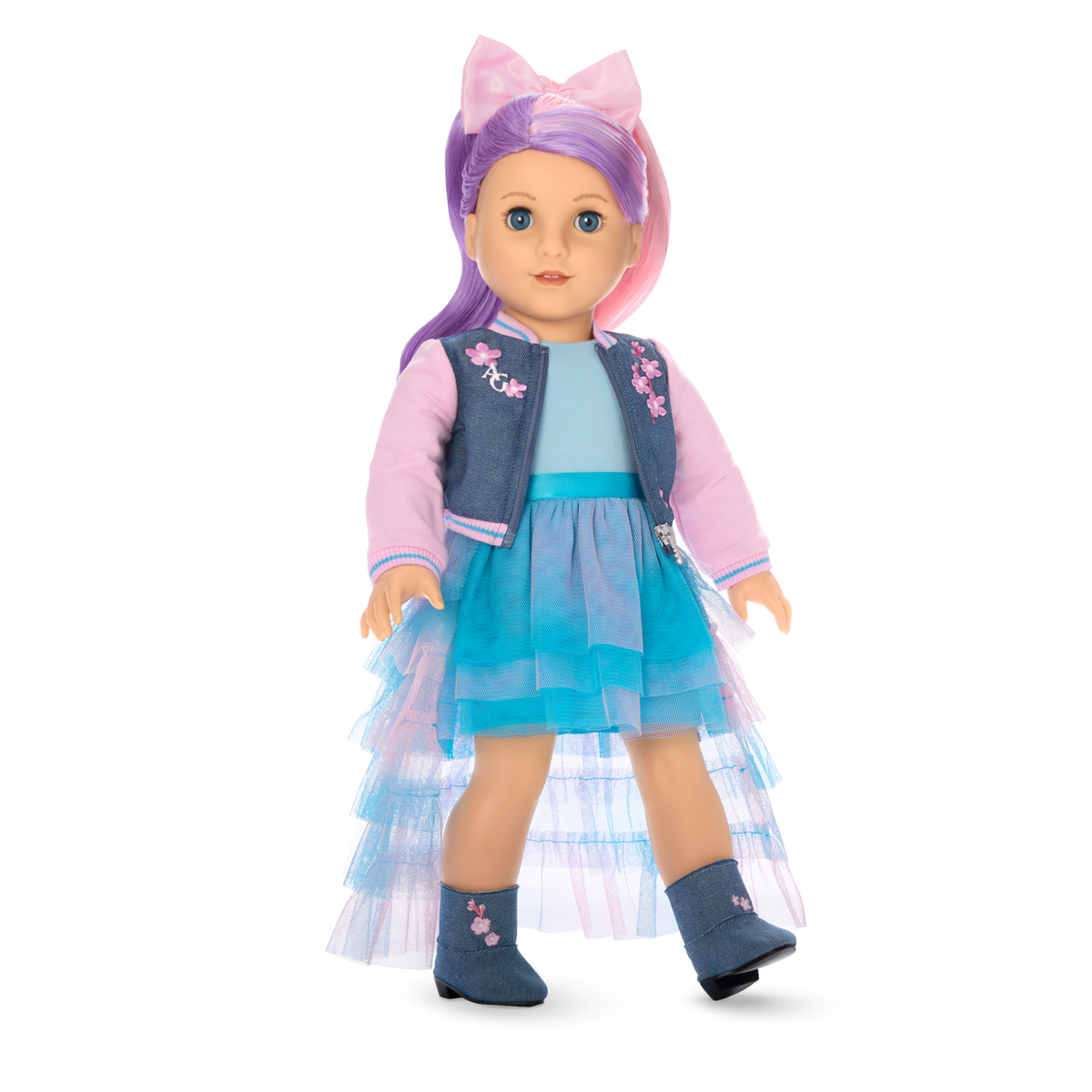 American Girl® x Harlem’s Fashion Row Cherry Blossom Couture 2-in-1 Ruffle Dress & Jacket for 18-inch Dolls