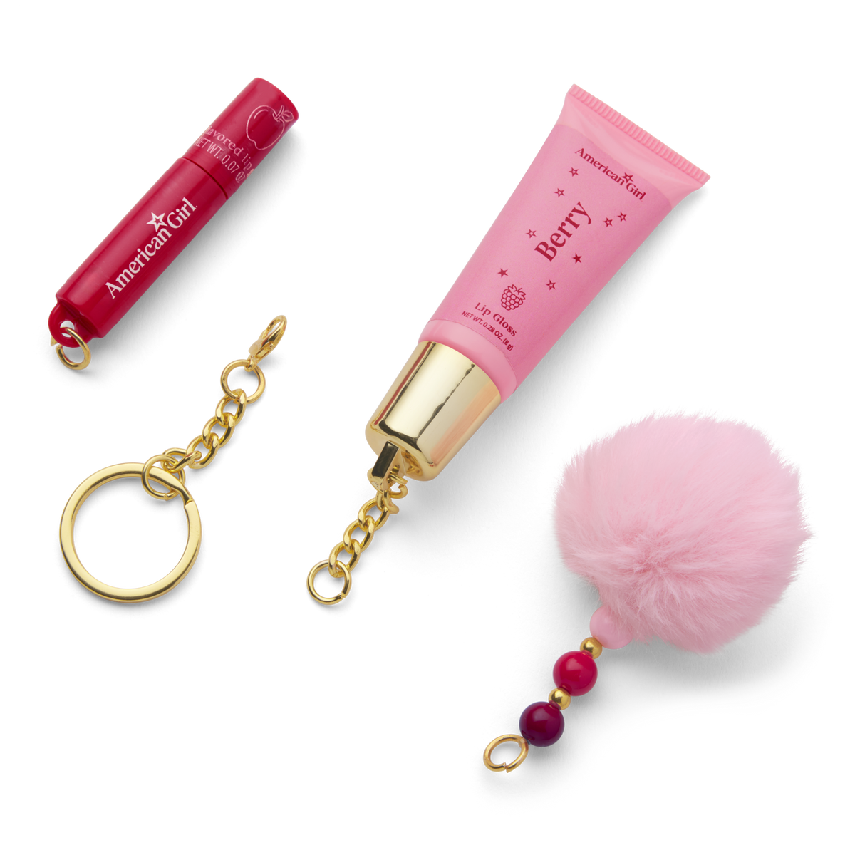 American Girl™ Lip Gloss Keychain Set for Girls