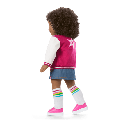 Truly Me™ 18-inch Doll #112 with curly dark-brown hair