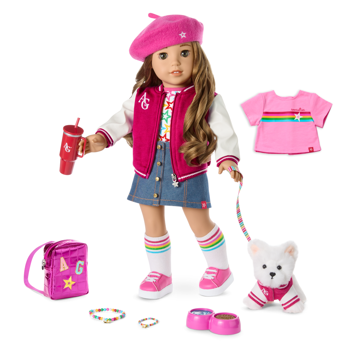 Truly Me™ 18-inch Doll #118, Puppy, Mini Backpack & Accessories AG™ Star Squad Bundle