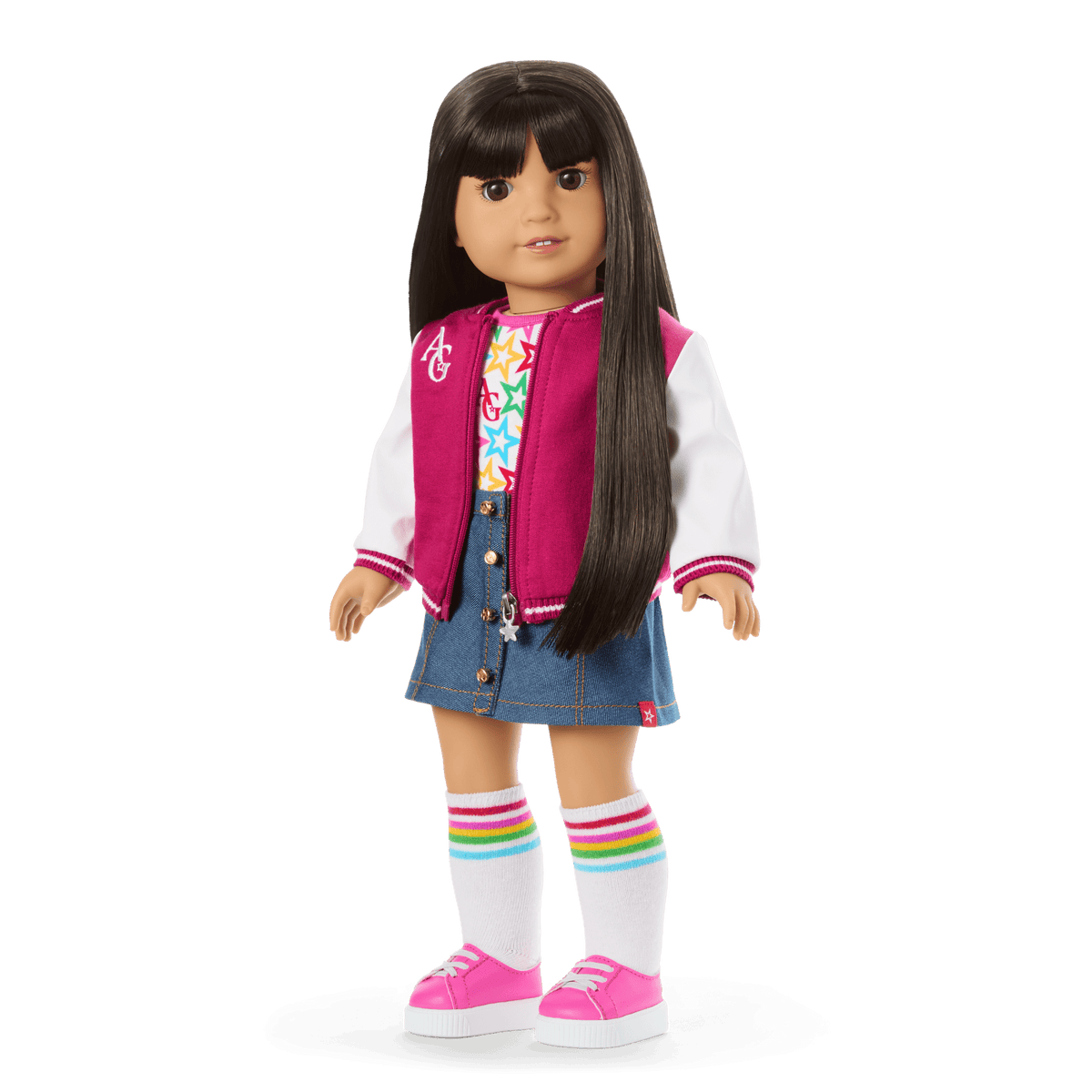 Truly Me™ 18-inch Doll #130 with straight black-brown hair
