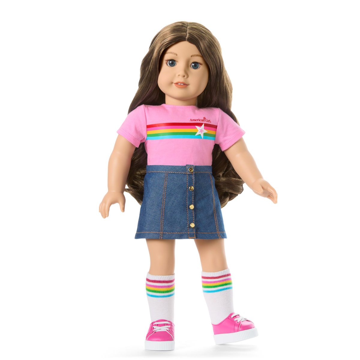 Truly Me™ 18-inch Doll #126 with wavy brown hair