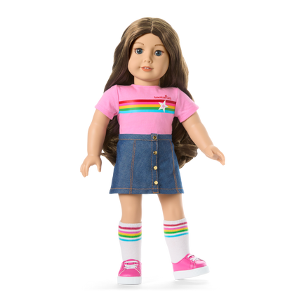 Truly Me™ 18-inch Doll #126 with wavy brown hair