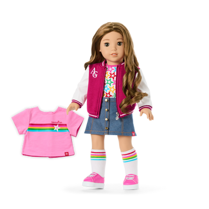 Truly Me™ 18-inch Doll #118 with curly caramel hair