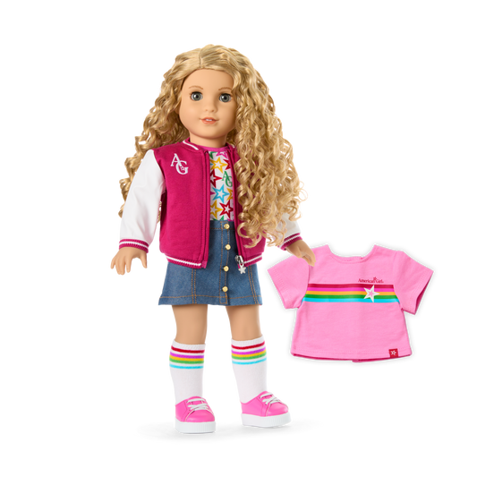 Truly Me™ 18-inch Doll #115 with curly blonde hair