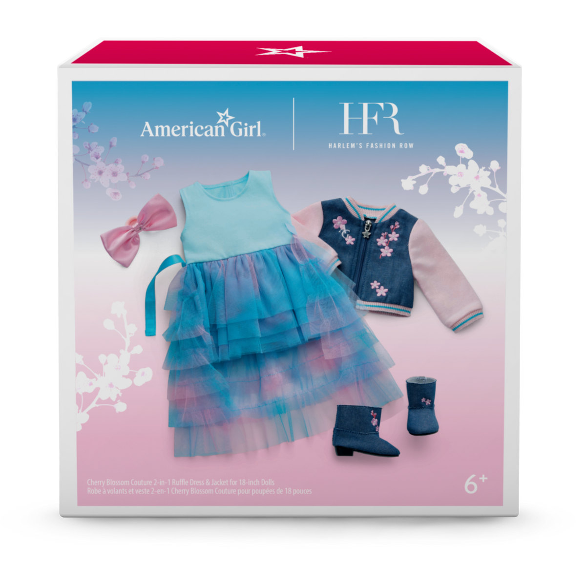 American Girl® x Harlem’s Fashion Row Cherry Blossom Couture 2-in-1 Ruffle Dress & Jacket for 18-inch Dolls