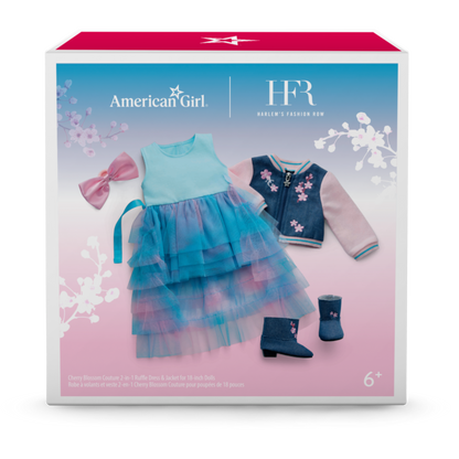 American Girl® x Harlem’s Fashion Row Cherry Blossom Couture 2-in-1 Ruffle Dress & Jacket for 18-inch Dolls