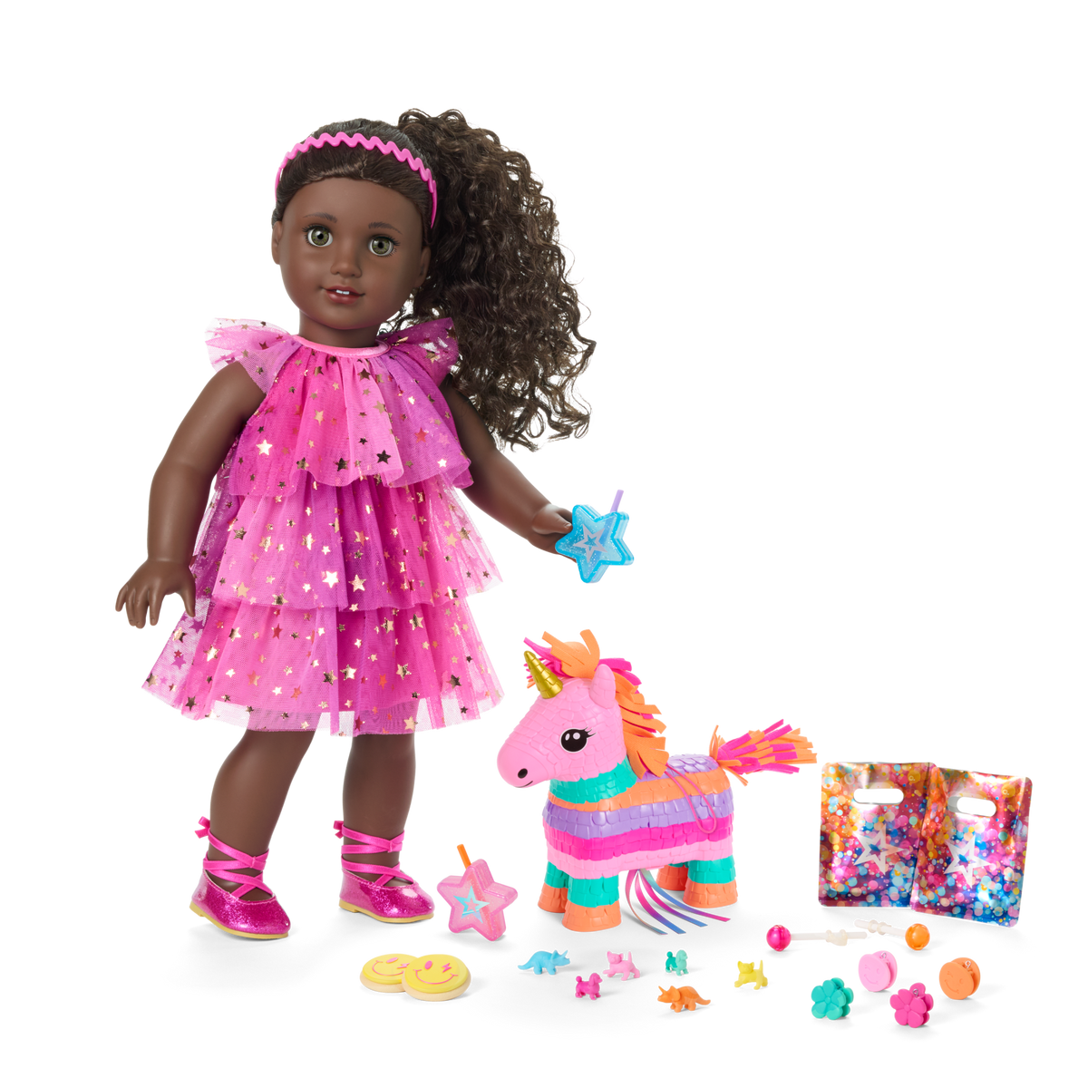 Pink Party-Ready Dress & Party Accessories for 18-inch Dolls