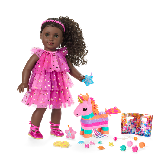 Pink Party-Ready Dress & Party Accessories for 18-inch Dolls