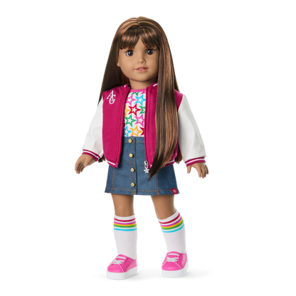 Truly Me™ 18-inch Doll #122 with straight dark-brown hair