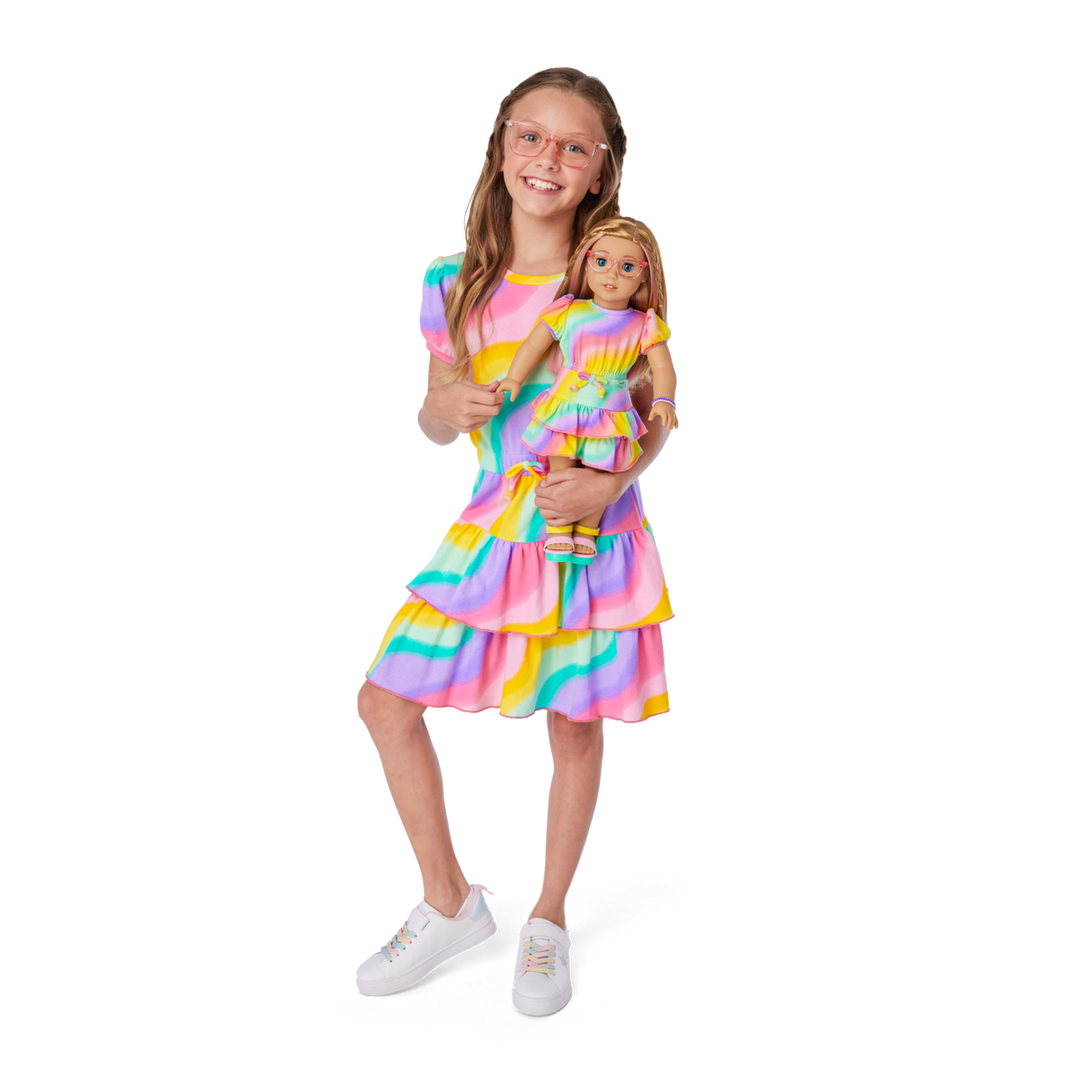 Summer's™ Rainbow Swirl Dress for Girls & 18-inch Dolls + Summer Doll (Girl of the Year™ 2025)