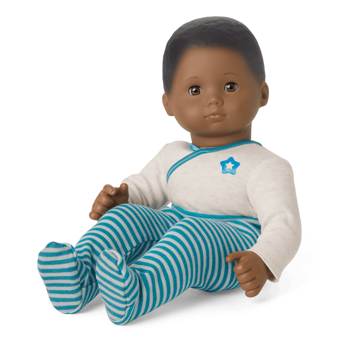Bitty Baby® Doll #1 with black hair in Soft Blue