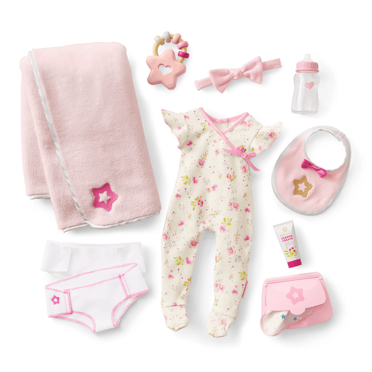 Bitty Baby® Doll #4 with black hair Care & Play Set