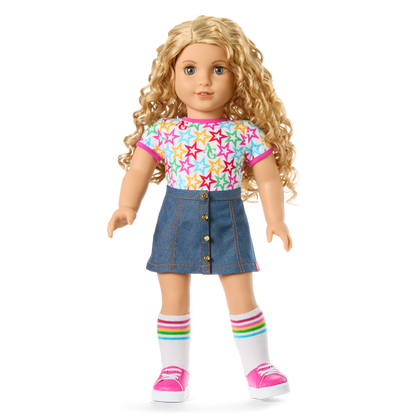 Truly Me™ 18-inch Doll #115 with curly blonde hair