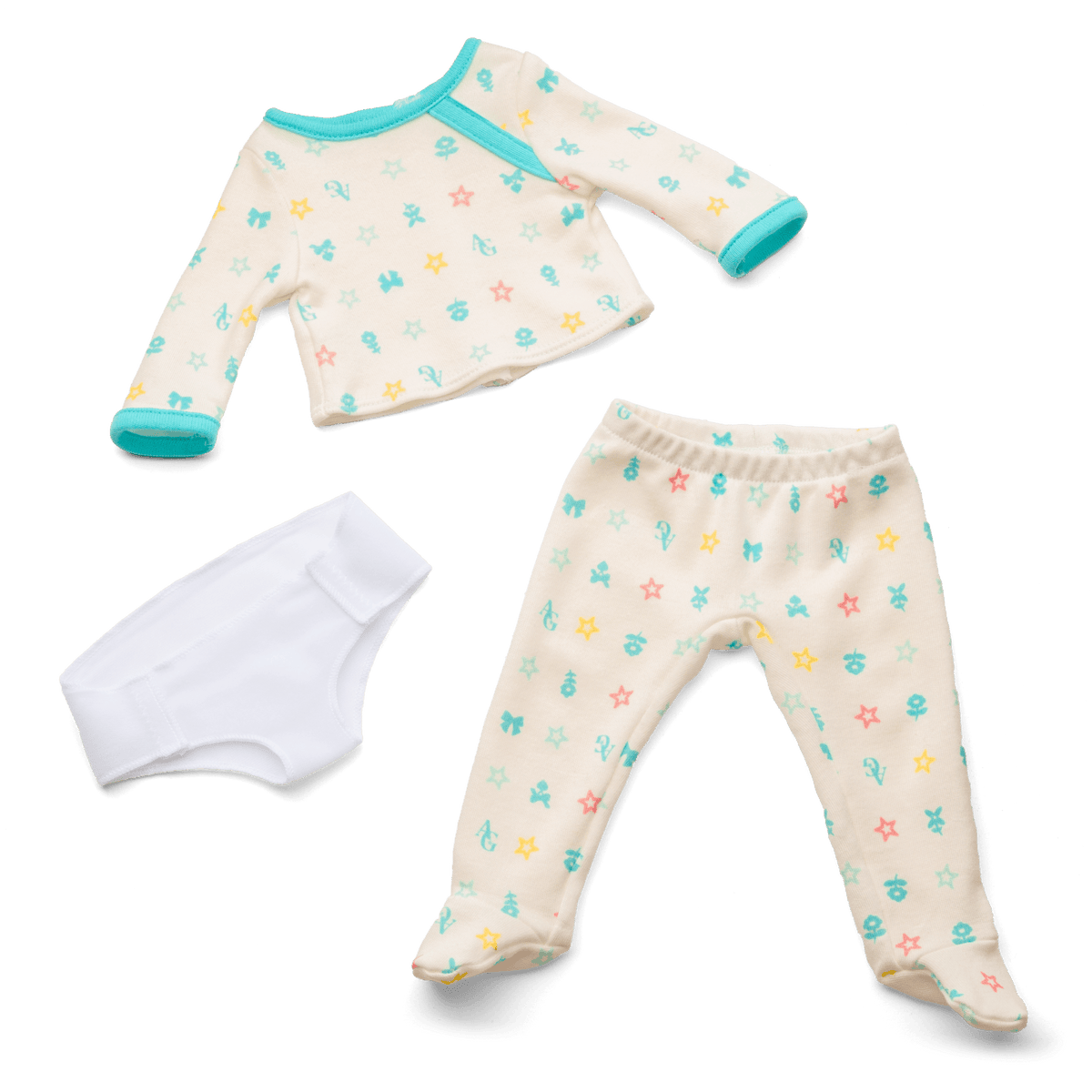 Bitty Baby® Doll #1 with black hair in Pastel Blue