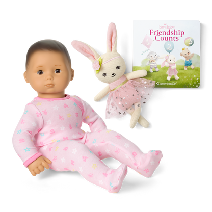 Bitty Baby® Doll #4 in Pastel Pink + Bunny Friend & Board Book
