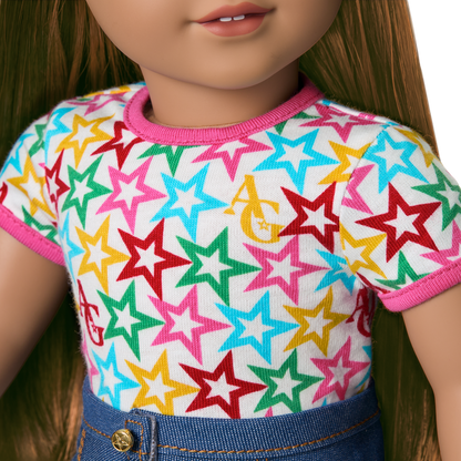 Truly Me™ 18-inch Doll #122 with straight dark-brown hair