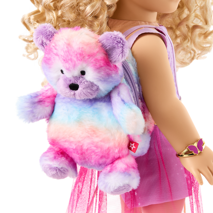 Glam Sparkly Concert Outfit & Colorful Teddy Bear Backpack & Accessory Set Bundle