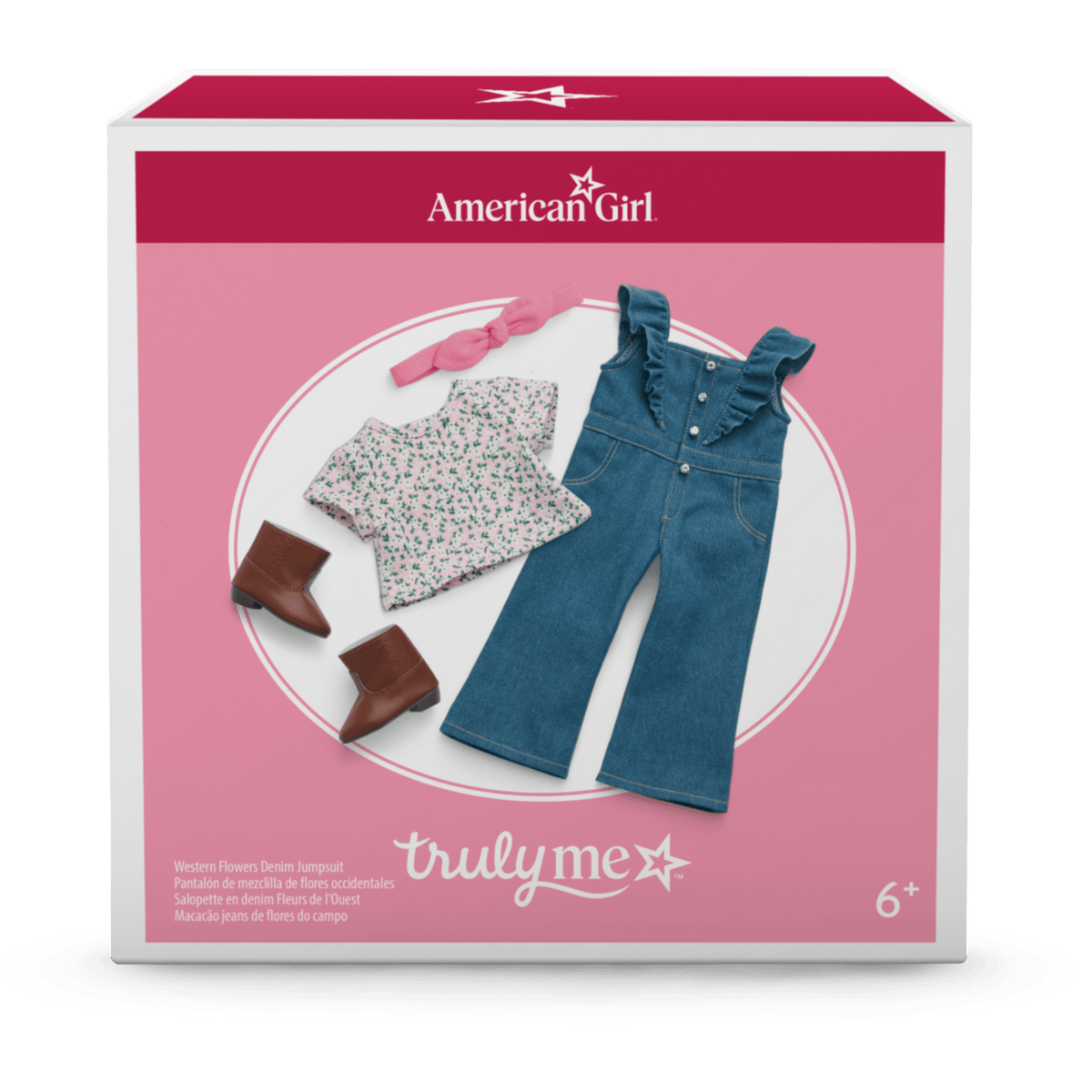 Western Flowers Denim Jumpsuit for 18-inch Dolls