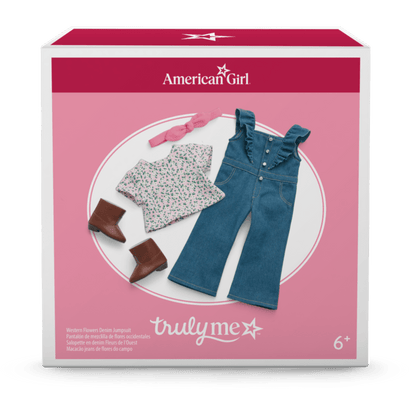 Western Flowers Denim Jumpsuit for 18-inch Dolls