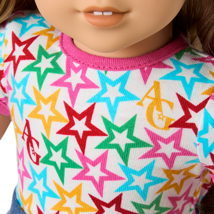 Truly Me™ 18-inch Doll #118 with curly caramel hair