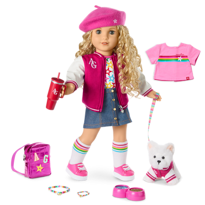 Truly Me™ 18-inch Doll #115, Puppy, Mini Backpack & Accessories AG™ Star Squad Bundle