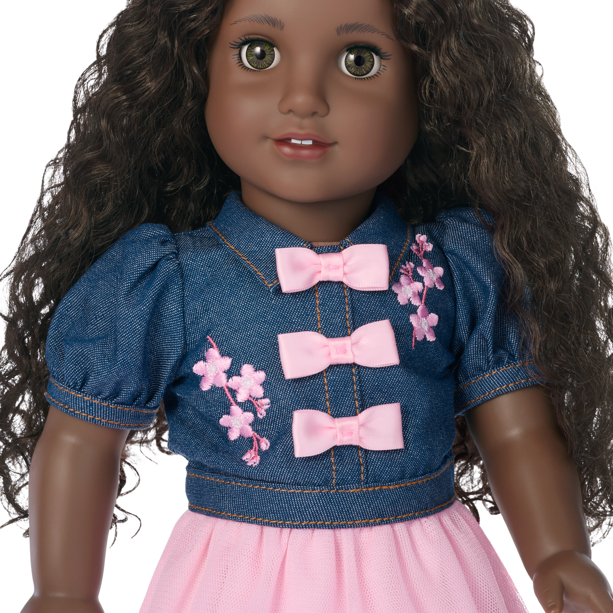 American Girl® x Harlem’s Fashion Row Cherry Blossom Couture Buttoned-Up Bows Top & Skirt for 18-inch Dolls