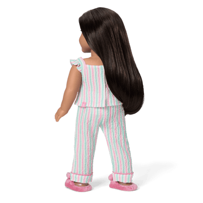Raquel's™ Coastal Stripes Pajamas for 18-inch Dolls (Girl of the Year™ 2026)