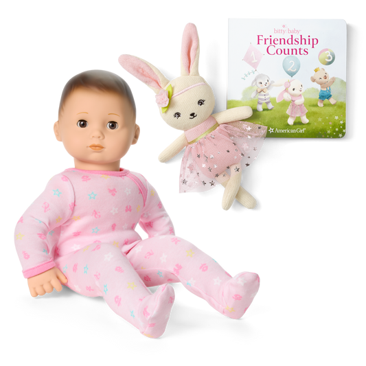 Bitty Baby® Doll #2 in Pastel Pink + Bunny Friend & Board Book