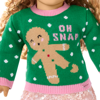 Christmas Party Sweater for 18-inch Dolls