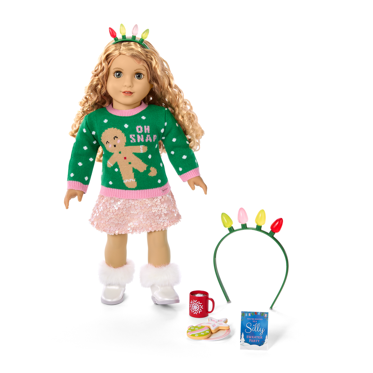 Christmas Party Sweater for 18-inch Dolls