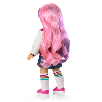 Truly Me™ 18-inch Doll #116 with wavy purple-and-pink hair