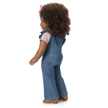 Western Flowers Denim Jumpsuit for 18-inch Dolls