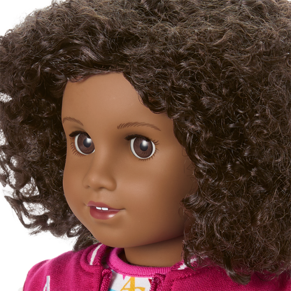 Truly Me™ 18-inch Doll #112 with curly dark-brown hair