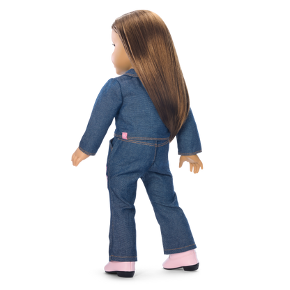 American Girl® x Harlem’s Fashion Row Cherry Blossom Couture Embroidered Jean Set for 18-inch Dolls
