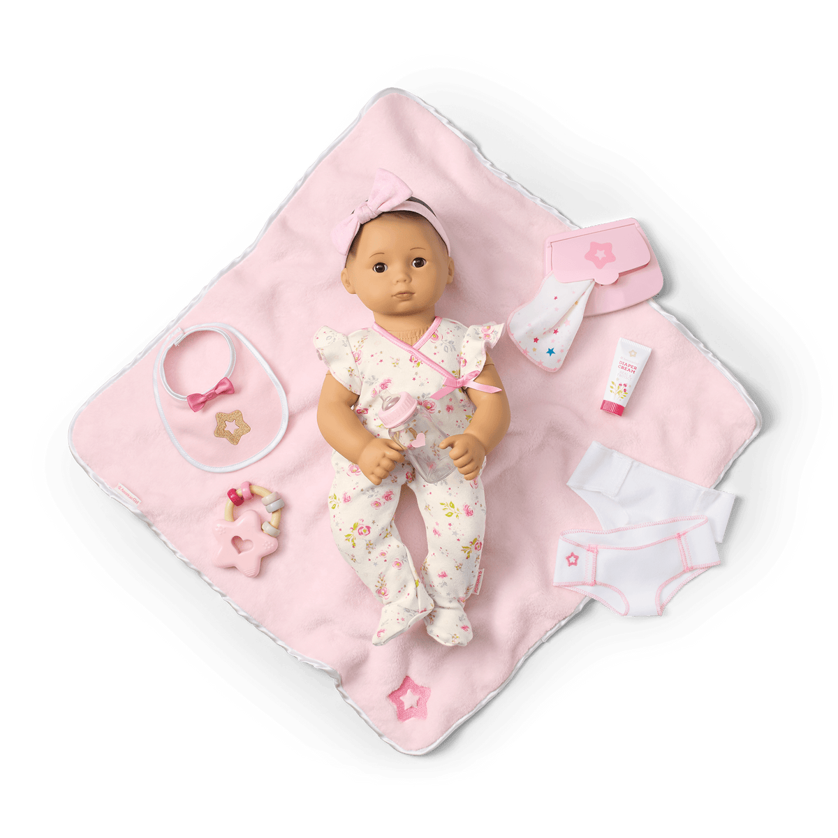 Bitty Baby® Doll #4 with black hair Care & Play Set