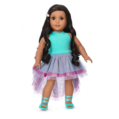 Glam Shimmering Ocean Outfit & Shimmering Sea Turtle Backpack & Accessory Set Bundle