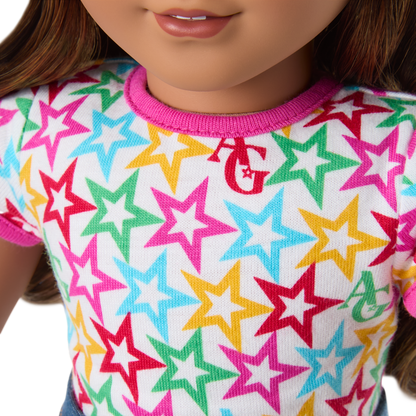 Truly Me™ 18-inch Doll #117 with wavy dark-brown hair