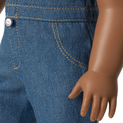 Western Flowers Denim Jumpsuit for 18-inch Dolls