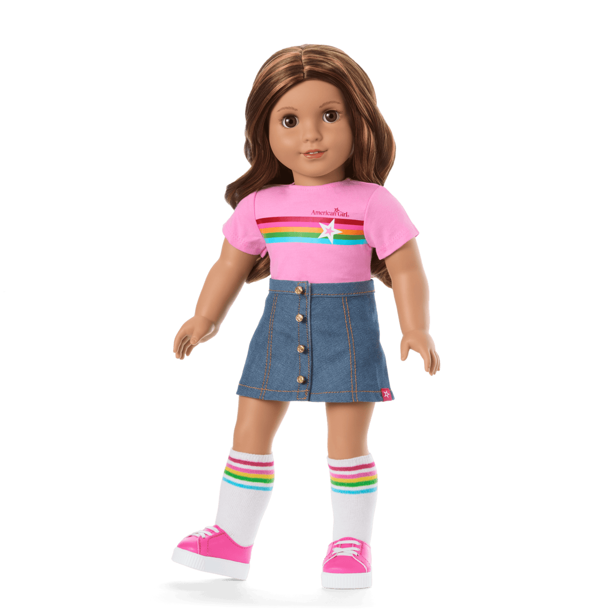 Truly Me™ 18-inch Doll #117 with wavy dark-brown hair