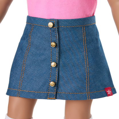 Truly Me™ 18-inch Doll #117 with wavy dark-brown hair