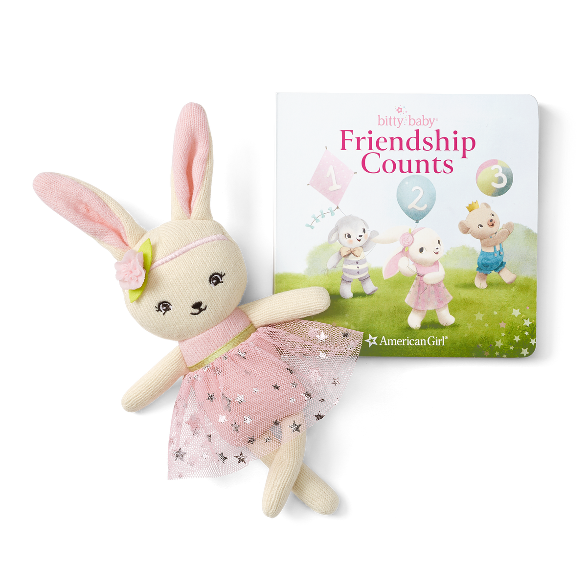 Bitty Baby® Doll #1 in Pastel Pink + Bunny Friend & Board Book