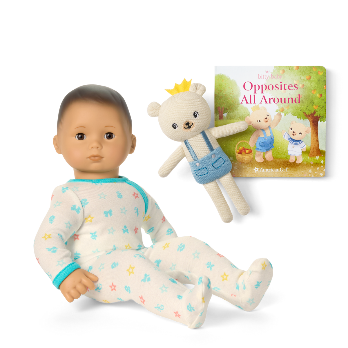 Bitty Baby® Doll #4 with black hair in Pastel Blue